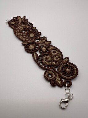 Homemade Brown & Tan Lace Bracelet